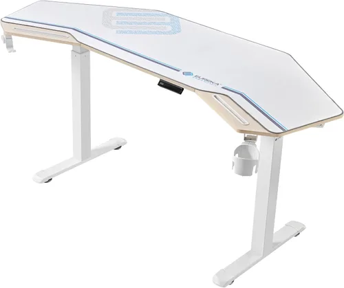 Miniatura 10 de EUREKA ERGONOMIC Aero - Escritorio eléctrico de pie en forma de W de 55 pulgadas, escritorio para juegos de computadora de altura ajustable