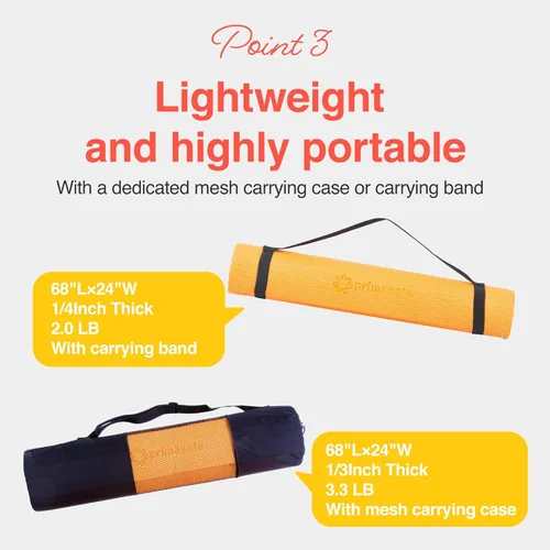 Miniatura 4 de Esterilla de yoga Primasole con correa de transporte para yoga, pilates, fitness y ejercicios en el suelo en casa y gimnasio, antideslizante, 9
