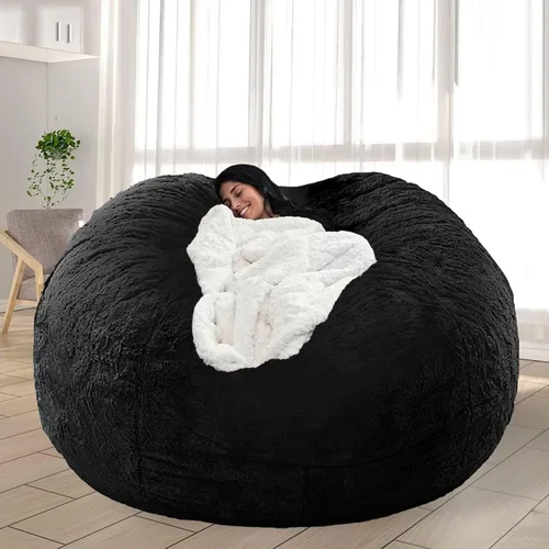 Miniatura 32 de Puf para adultos y niños sin relleno, sofá perezoso suave y redondo, funda de sofá de puf clásico, saco de amor para dormitorio, silla de lectura