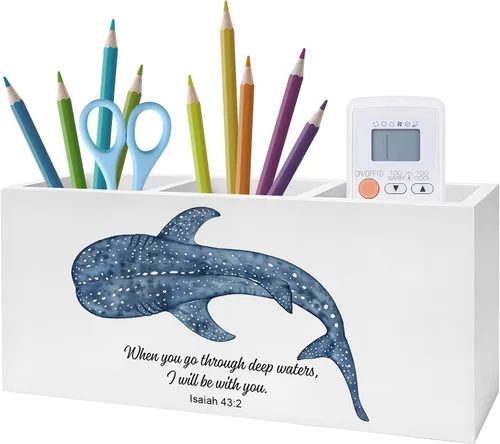 Miniatura 8 de Soporte Inspirador Floral para Bolígrafos y Lápices con Versículos Bíblicos, Decoración Cristiana para Oficina en Casa, Organizador de Bolígrafos