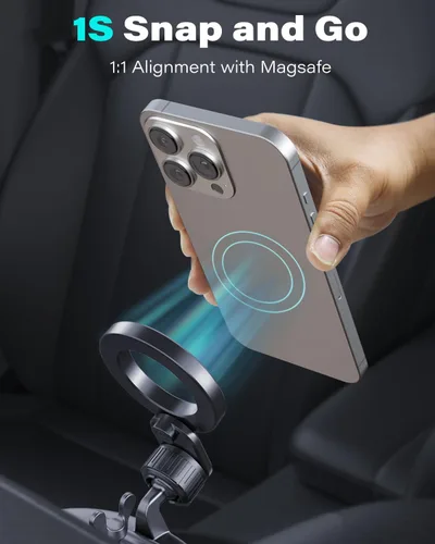 Miniatura 5 de 1Zero para Magsafe Soporte de teléfono CD para automóvil [17 imanes fuertes] Soporte magnético para teléfono reproductor de CD, soporte de teléfono
