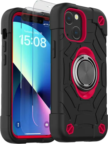 Miniatura 56 de KCJ Funda para iPhone SE 2022/2020, iPhone 8/7/6/6S, con [2×Protectores de Pantalla][Soporte de Anillo] Silicona Suave+PC Duro Protección Completa