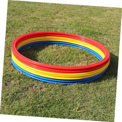 Miniatura 9 de BESPORTBLE Juego de pies 9 anillos de agilidad de fútbol en círculos de entrenamiento amarillo, rojo y azul