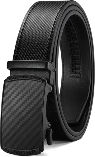 Miniatura 23 de CHAOREN Cinturón para hombre de cuero con trinquete - Ajuste personalizable, estilo sin esfuerzo (35 mm)