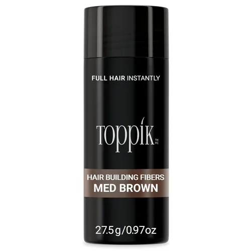 Miniatura 2 de Toppik - Fibras de construcción para el cabello, color marrón medio, 27.5 g, relleno de cabello fino o delgado, cabello instantáneamente más grueso