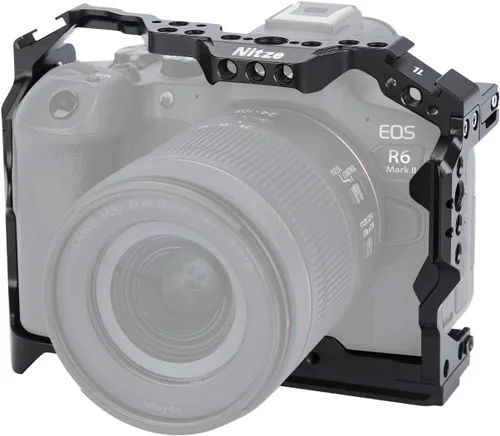 Nitze Jaula para Canon R6 Mark III/R6 Mark II/R5 C/R5/R6, con zapatas frías incorporadas, riel NATO y placa de liberación rápida Arca - T-C04A