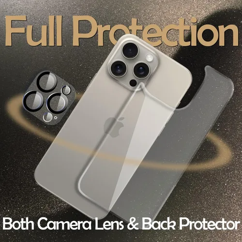 Miniatura 3 de Protector de cristal trasero para iPhone 15 Pro Max y protector de lente de cámara [2 + 2 paquetes], iPhone 15 Pro Max, protector de pantalla