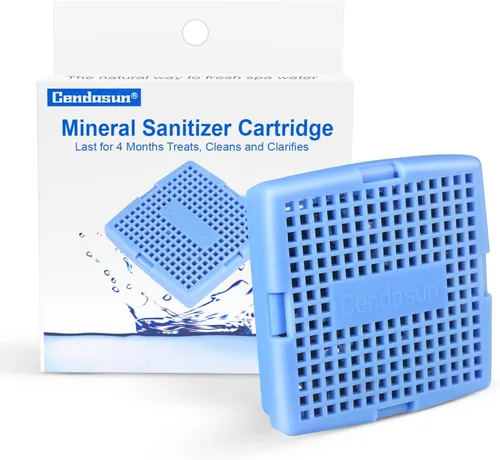 Cartucho mineral para bañera de hidromasaje, cartucho de sistema de sal de agua dulce de iones plateados, limpia y aclara el agua del spa durante 4