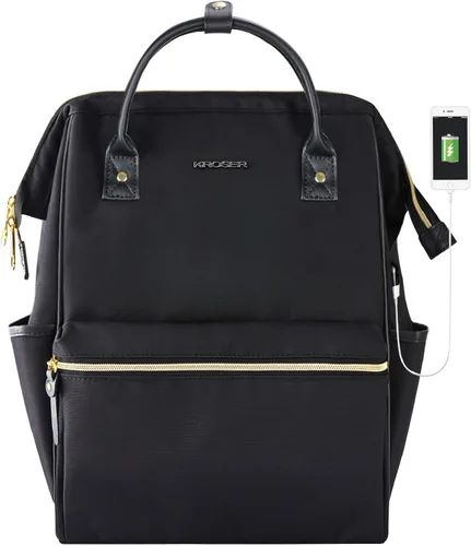 Miniatura 8 de KROSER Mochila para Laptop de 17" Elegante Mochila Repelente al Agua Mochila Casual Universitaria de Día con Puerto USB Bolsa de Trabajo de Viaje