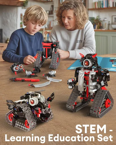 Miniatura 3 de Opmind Kit de Construcción de Robot RC STEM 5 en 1, Control por APP y Control Remoto, Bloques Samurái/Ninja 419 Piezas, Set de Constructor Juguete