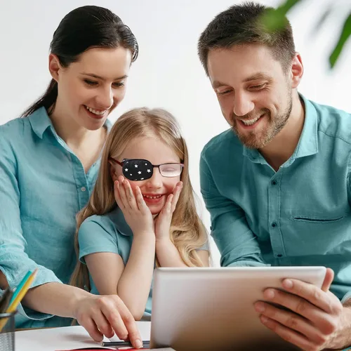 Miniatura 7 de Parche de seda para ojos de 6 piezas para adultos y niños, para cubrir cualquiera de los parches individuales de cubierta de cristal suave