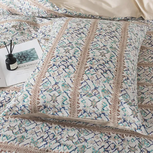 Miniatura 9 de HoneiLife Funda de edredón retro tamaño King, funda de edredón 100% algodón, suave y transpirable, juegos de ropa de cama para cama King