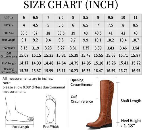 Miniatura 6 de Vepose - Botas de equitación 49 para mujer, botas altas hasta la rodilla, botas de pantorrilla con hebilla