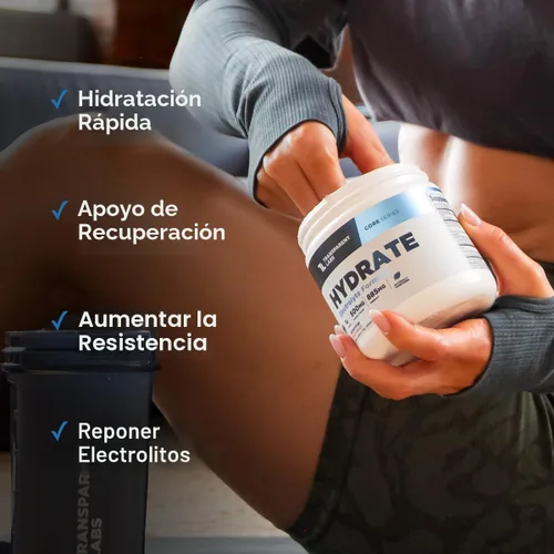 Miniatura 7 de Transparent Labs Hydrate - Polvo de electrolitos naturalmente endulzados, electrolitos en polvo de hidratación con agua de coco, calcio, taurina