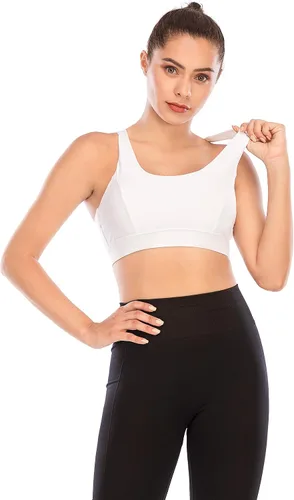 Miniatura 50 de Brasieres deportivos para mujer, con relleno, tipo camiseta sin mangas, sexis, con espalda cruzada, de alto impacto, largos, ideales para practicar