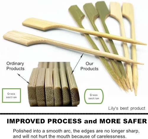 Miniatura 2 de HOPELF Pinchos de paleta de bambú de 7 pulgadas para cócteles, brochetas de frutas, barbacoa, cocina, parrilla, barbacoa. Púas de madera, más