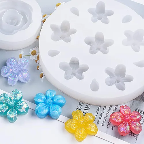 Miniatura 4 de 3 moldes de resina de flores, moldes de silicona rosa 3D, molde de fundición de epoxi, manualidades de cristal de bricolaje, collares, aretes