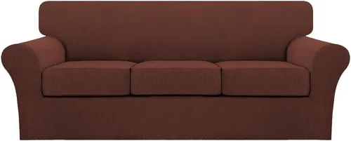 Miniatura 12 de Turquoize 2 fundas para sillas de sala de estar, funda de sofá con fundas de cojín individuales, funda de muebles para sillas (silla, beige biscotti)