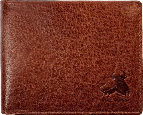 RFID - Billetera de cuero para hombre, con identificador abatible, color café, estilo vintage