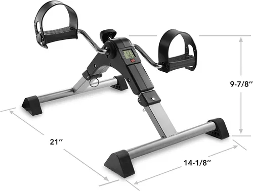 Miniatura 8 de Bicicleta estática plegable para debajo del escritorio, ejercitador de pedal de brazo y pierna portátil