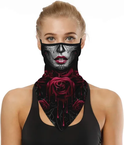 Miniatura 11 de YAYOUREL Polaina para el cuello, cubrebocas, bandanas para hombres y mujeres, de verano, UV, bufanda, cubrebocas, pasamontañas, diademas