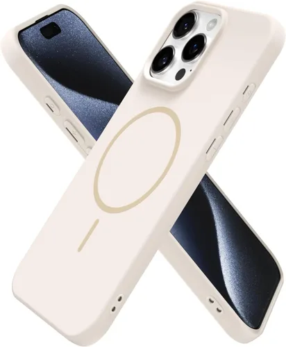 Miniatura 74 de oakxco Funda de silicona Mag Safe para iPhone 17 Pro Max, funda magnética delgada y fina compatible con carga inalámbrica MagSafe, bonita funda Negro