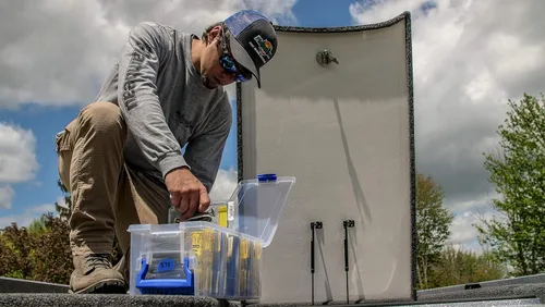 Miniatura 5 de Flambeau Outdoors 4510 - Organizador de pesca transparente "Super Half" con bolsa para señuelos de pesca suave, organizador de cebo, Tuff Tainer