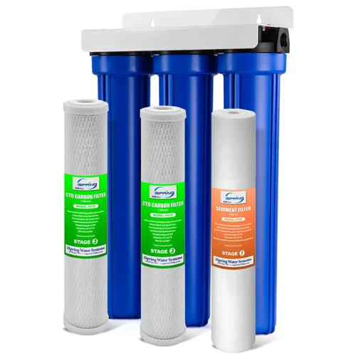 iSpring Sistema de filtro de agua para toda la casa, altamente reduce hasta un 99% de cloro, sedimento, sabor, olor, sistema de filtración de agua