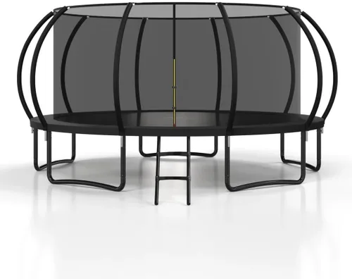 Miniatura 13 de Polar Aurora Trampolín para exteriores de 10 pies, 12 pies, 14 pies, 16 pies, con red de seguridad, almohadilla de resorte engrosada, trampolín Negro