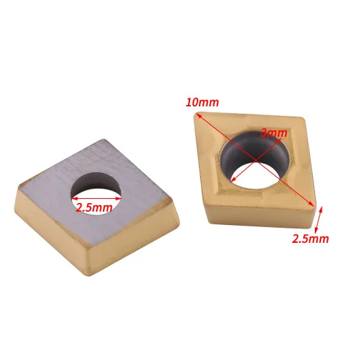 Miniatura 5 de Insertos de puntas de carburo, 10 piezas de puntas de carburo CNC insertos CCMT060204-HM YBC251 cortador de inserción de carburo cortador de torno