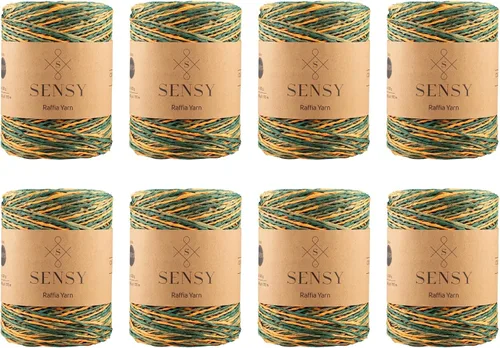 Miniatura 14 de Sensy Premium - Hilo de rafia multicolor (185 yardas, 100% papel, 400)