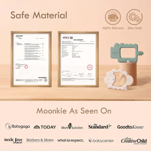 Miniatura 4 de Moonkie Juguete de dentición, seguro y fácil de sostener, mordedores relajantes de silicona sin BPA, evita que se chupen los dedos, mejor para bebés
