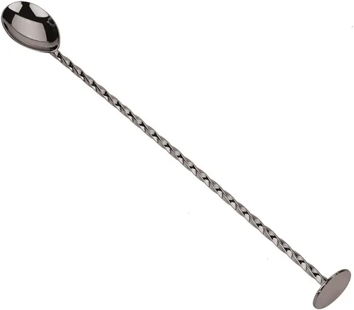 Miniatura 8 de Cuchara agitadora de cóctel, cuchara de acero inoxidable, cuchara de cóctel para bebidas, herramienta de mezcla de café con mango largo (# 9 negro)