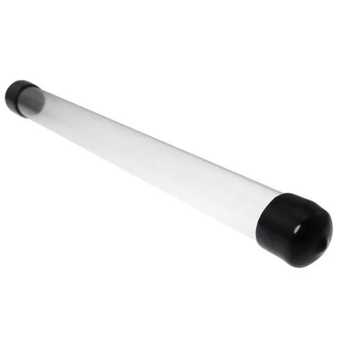 Miniatura 2 de DZS ELEC - Tubo de almacenamiento transparente, 2 unidades, 0.79 x 8.7 pulgadas, tubo redondo de plástico pequeño con tapas negras para contenedores