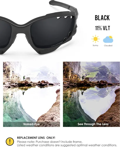 Miniatura 3 de BLAZERBUCK Lentes de repuesto polarizadas y kit de calcetines para Oakley Jawbone Racing Jacket - Negro ventilado