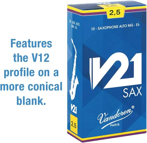 Miniatura 2 de Vandoren SR8125 - Cañas para saxofón alto V21 (fuerza de 2.5); Caja de 10
