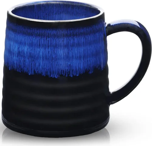 Miniatura 9 de Taza de café grande de cerámica de 18 oz, 500 ml, taza de té grande de cerámica hecha a mano para oficina y hogar, mango grande fácil de sostener