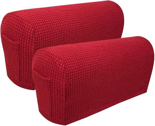 Miniatura 13 de Juego de 4 fundas elásticas para brazos de sofá, con bolsillo, fundas extraíbles antideslizantes para reposabrazos para sillón reclinable