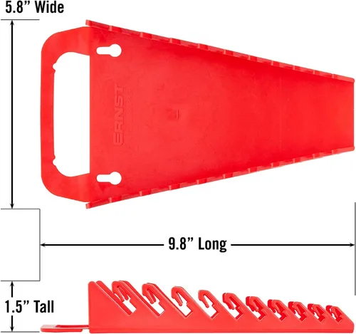 Miniatura 4 de Ernst Manufacturing 5048 Organizador de Llaves Gripper, 10 Herramientas, Rojo