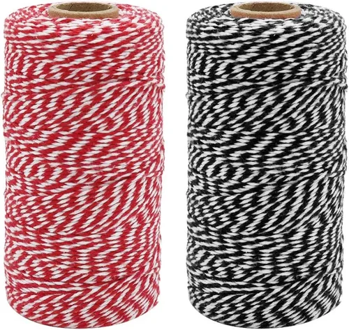 Tenn Well Cordel para panaderos, cinta de cuerda de Navidad de 656 pies de 0.079 in para envolver regalos, cajas de pastelería, atar, manualidades,