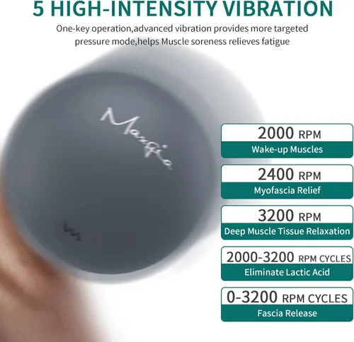 Miniatura 3 de Bola de masaje vibratoria de 3 pulgadas, bola de masaje con vibraciones de 5 velocidades para músculos y fitness, alivio del dolor de fascitis