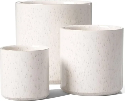Miniatura 14 de LE TAUCI Macetas de cerámica para interiores, macetas de 10+8+6 pulgadas para plantas de interior, macetas para flores con puntos elevados