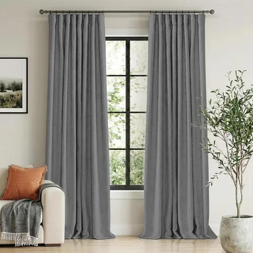 Miniatura 21 de 100% Blackout Shield Cortinas opacas completas para dormitorio de 63 pulgadas de largo, juego de 2 paneles, anillos de clip/bolsillo para barra