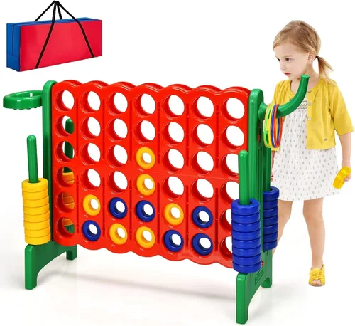 Miniatura 12 de AKUSTIK Juego de conexión gigante al aire libre, 4 en una fila, Jumbo 4 para marcar juego de conexión para niños y adultos, fiesta familiar, patio