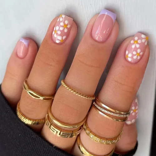 Miniatura 17 de Uñas postizas cuadradas cortas a presión, diseño de ojo de gato rojo, uñas postizas cortas con pegamento brillante, uñas postizas acrílicas