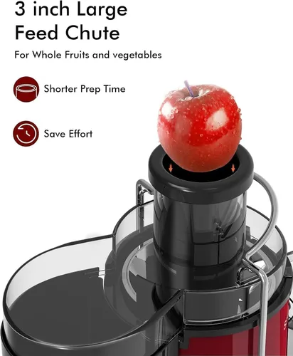 Miniatura 2 de SIFENE Exprimidor centrífugo, extractor de jugo compacto de 400 W para frutas y verduras enteras, canal de 2.5 pulgadas de ancho, exprimidor