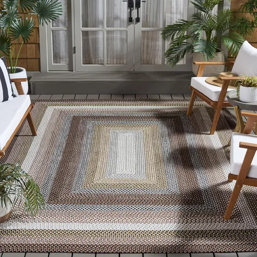 Miniatura 36 de SAFAVIEH Alfombra Lavable Colección Trenzada para Exteriores - 2' x 3', Multicolor, Hecha a Mano y Reversible, No Desprende Pelusa y Fácil