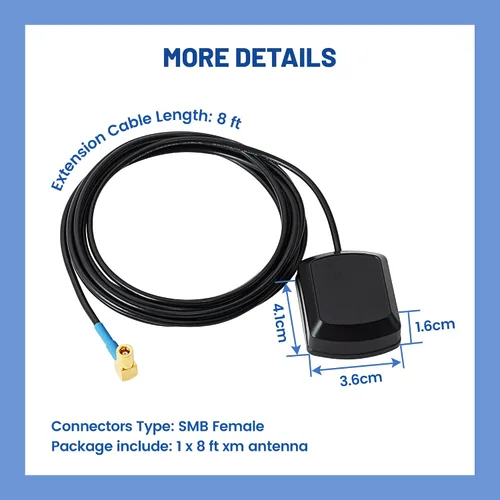 Miniatura 7 de Anina Antena de radio satelital Sirius XM de 8 pies para receptor de radio XM Sirius con magnético compatible con el hogar/coche Lynx Edge MiRGE