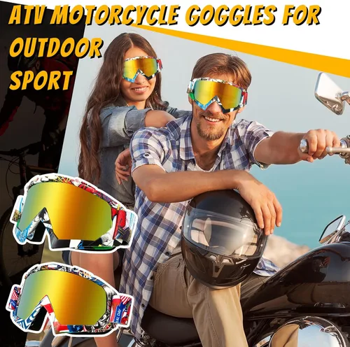 Miniatura 6 de Tallew 4 pares de gafas de motocross para motocicleta, motocross, carreras, ATV, para hombres y mujeres, deportes de potencia y esquí