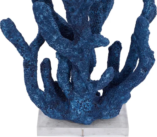 Miniatura 4 de Deco 79 Polystone - Escultura decorativa de coral texturizada, estatua porosa para decoración del hogar con base acrílica, figura decorativa de 10 x